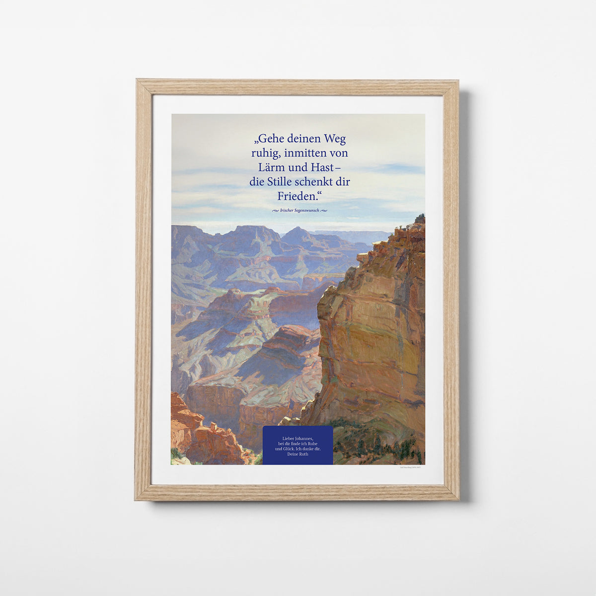 Die Stille schenkt dir Frieden – Motiv XI – Poster mit Rahmen Eiche – Segensposter 10