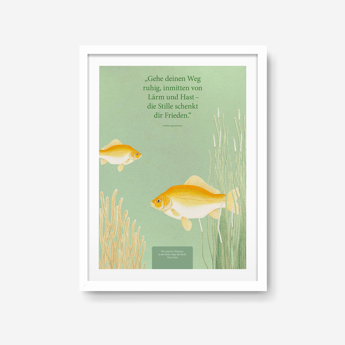Die Stille schenkt dir Frieden – Motiv XVII – Poster mit Rahmen Weiß – Segensposter 66