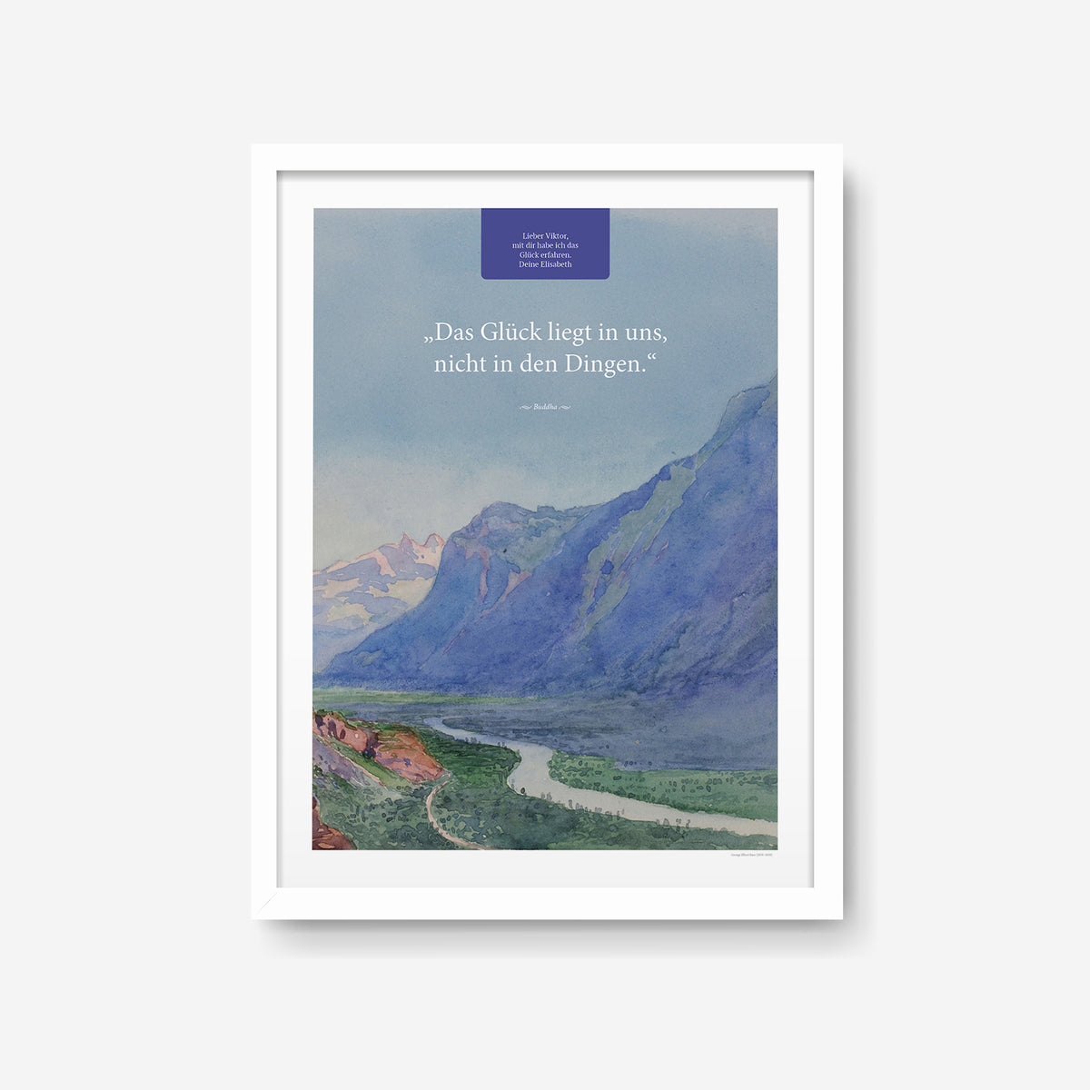 Das Glück liegt nicht in den Dingen – Motiv I – Poster mit Rahmen Weiß – Segensposter 19