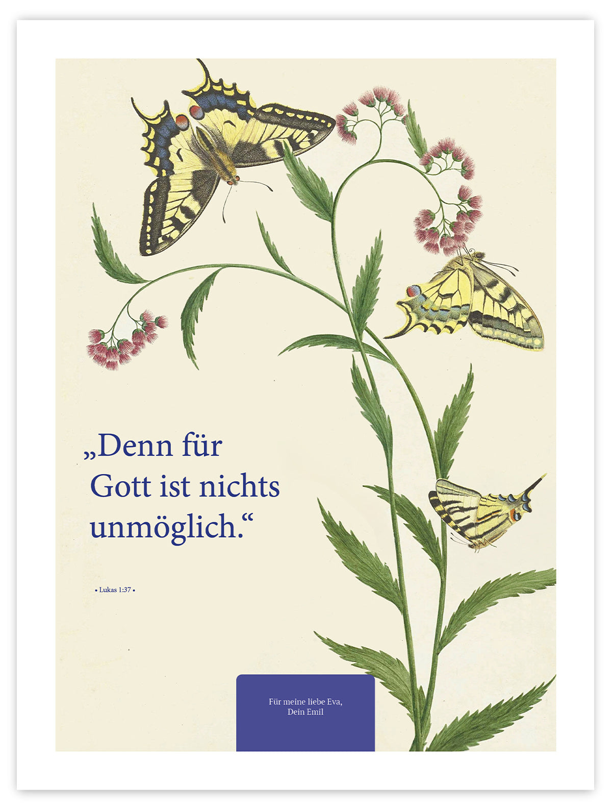 Für Gott ist nichts unmöglich – Motiv II – Poster ohne Rahmen – Segensposter 50