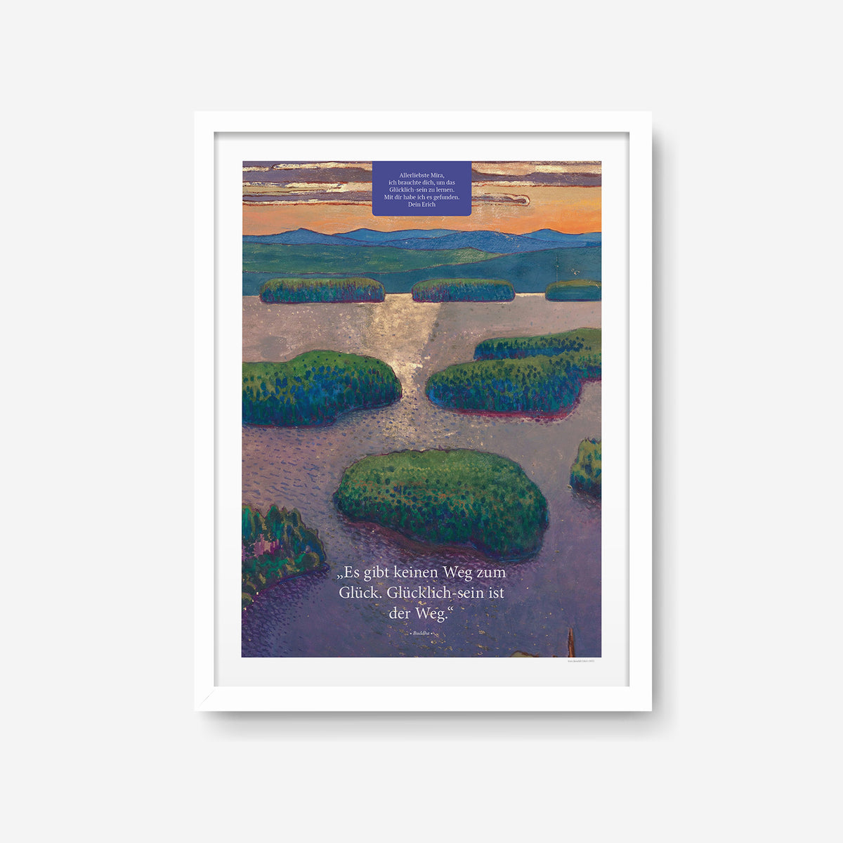 Glücklich-sein ist der Weg – Motiv II – Poster mit Rahmen Weiß – Segensposter 43