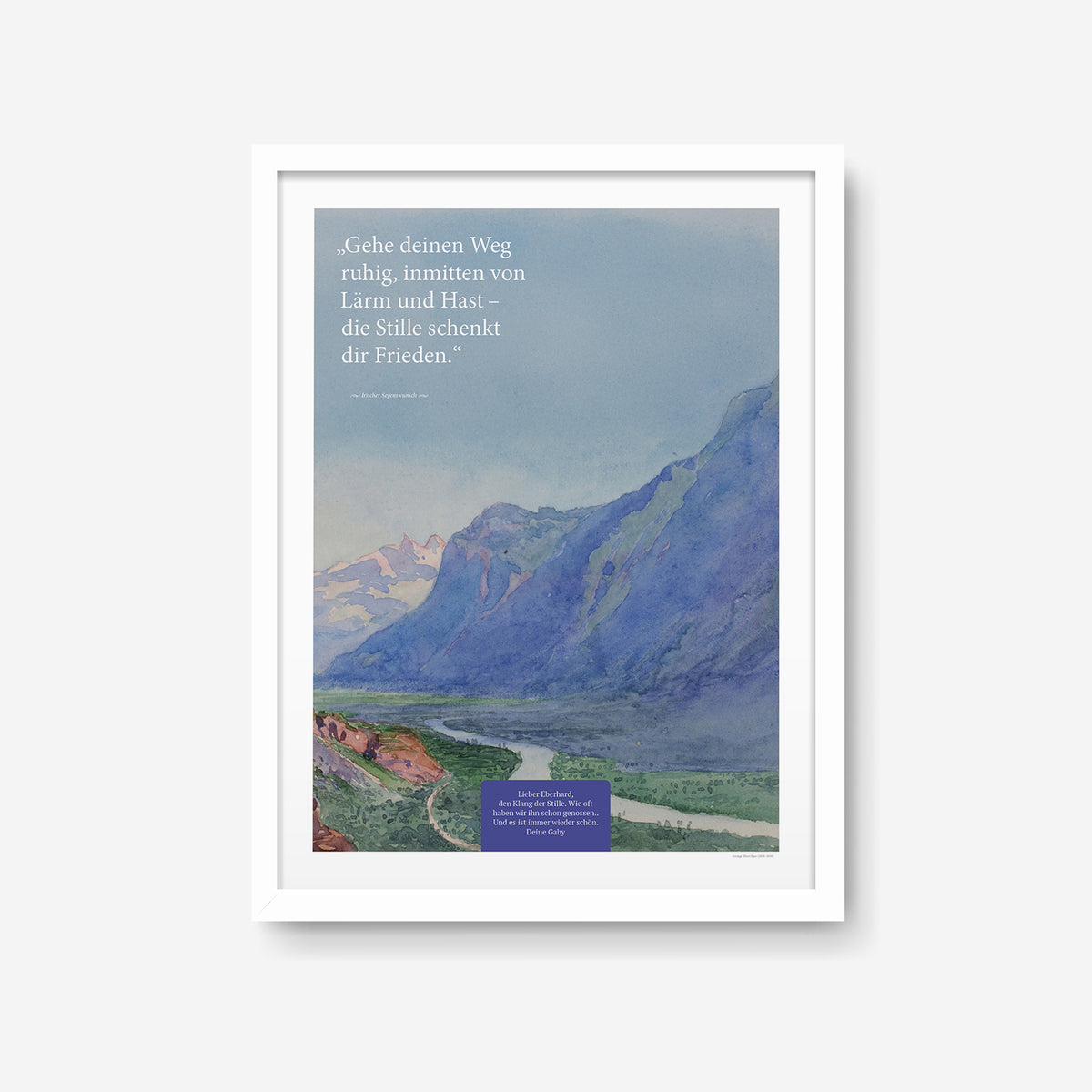 Die Stille schenkt dir Frieden – Motiv XII – Poster mit Rahmen Weiß – Segensposter 17