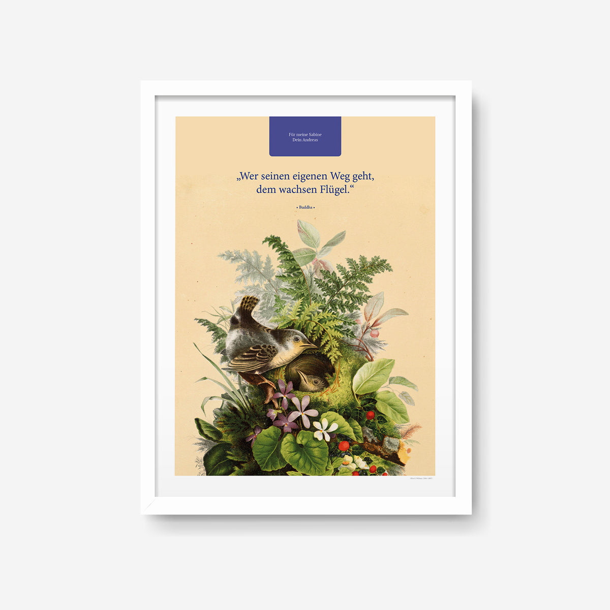 Wer seinen eigenen Weg geht – Motiv VI – Poster mit Rahmen Weiß – Segensposter 65