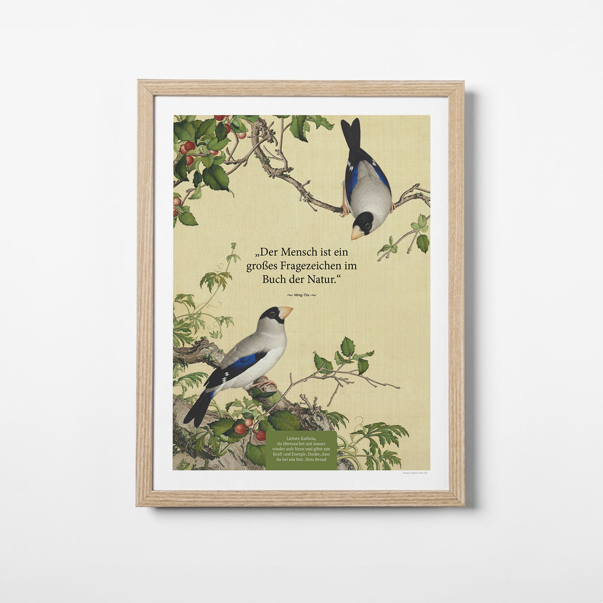Buch der Natur – Motiv IV – Poster mit Rahmen Eiche – Segensposter 01