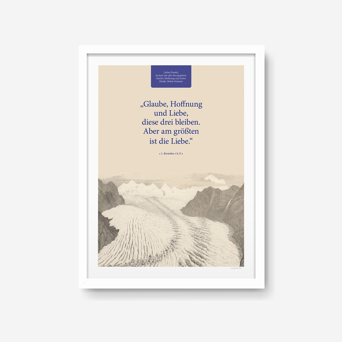Glaube, Hoffnung und Liebe – Motiv I – Poster mit Rahmen Weiß – Segensposter 31