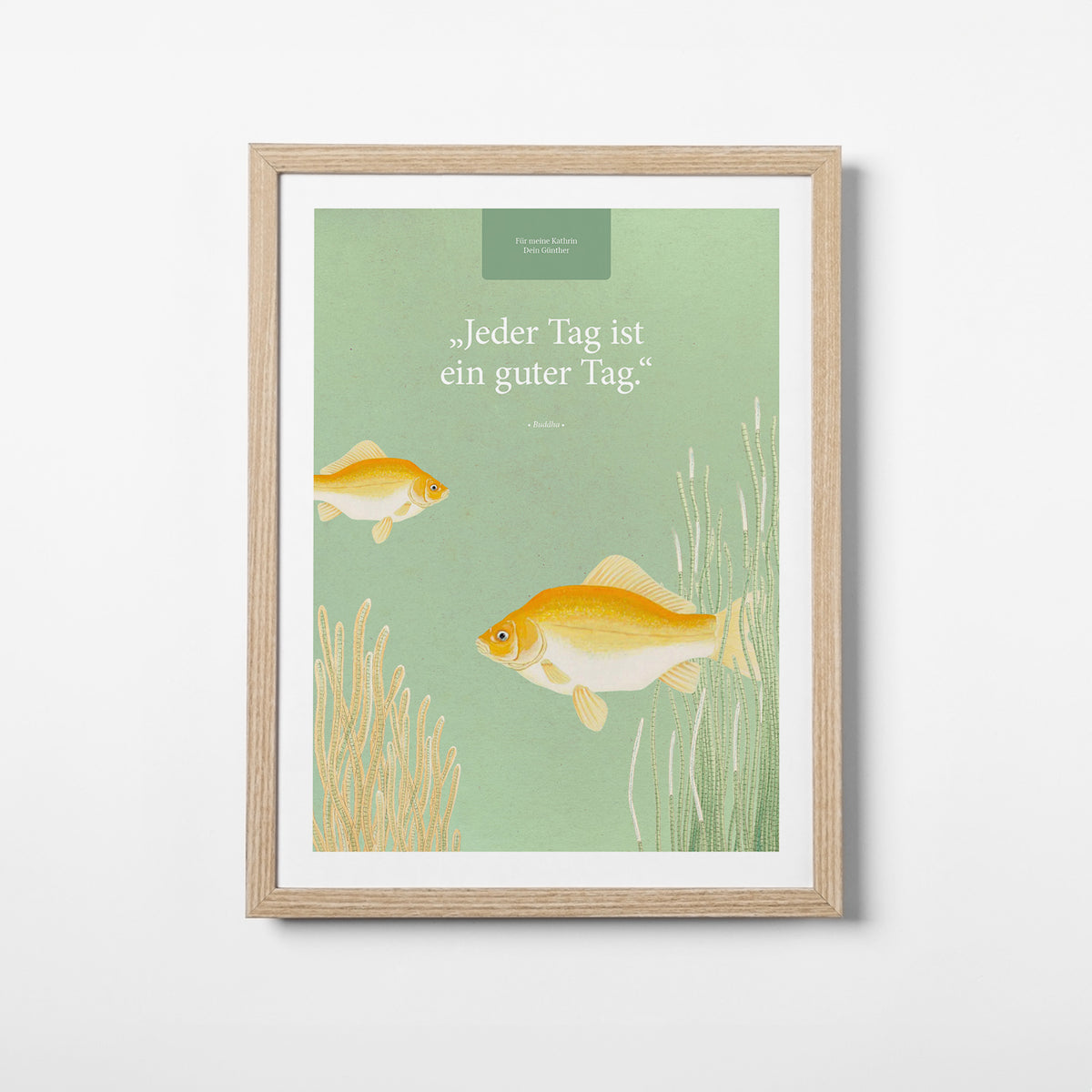Ein guter Tag – Motiv V – Poster mit Rahmen Eiche – Segensposter 69