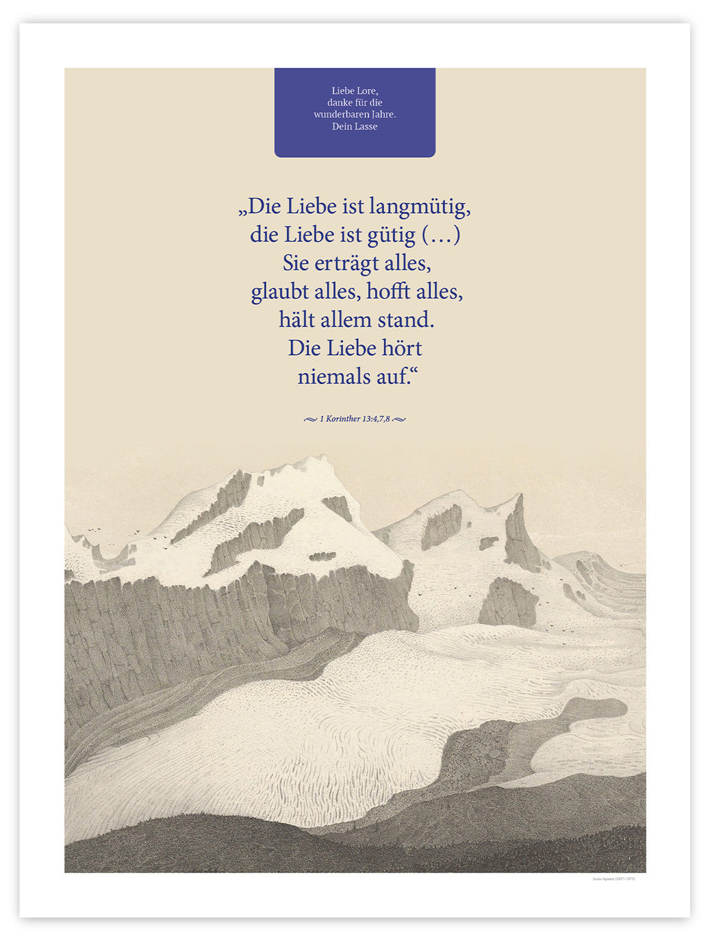 Die Liebe hört niemals auf – Motiv III – Poster ohne Rahmen – Segensposter 27