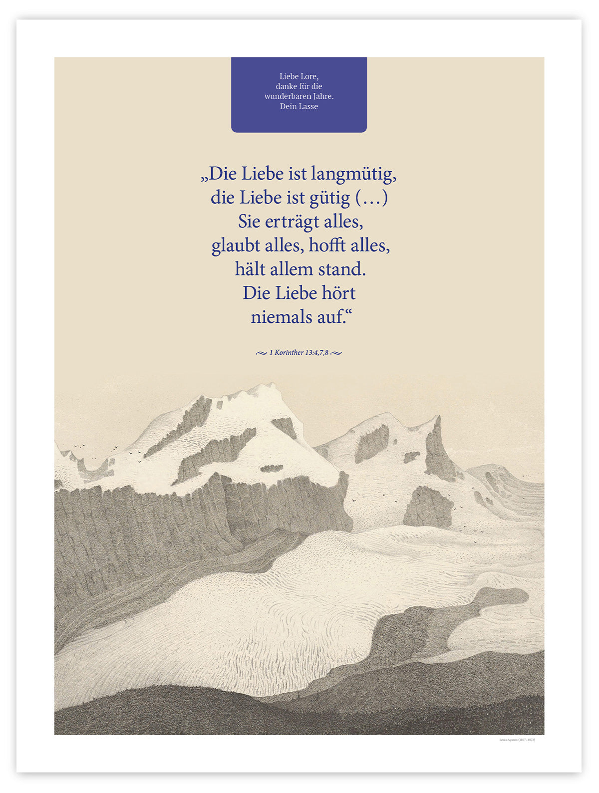 Die Liebe hört niemals auf – Motiv III – Poster ohne Rahmen – Segensposter 27