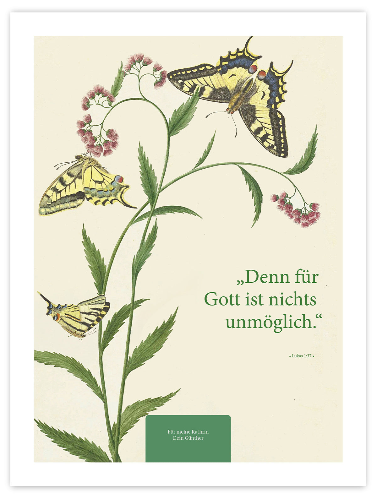 Für Gott ist nichts unmöglich – Motiv III – Poster ohne Rahmen – Segensposter 54