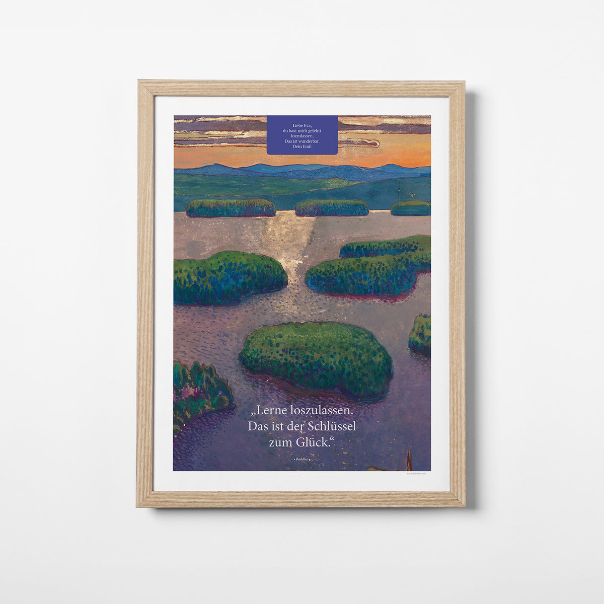 Der Schlüssel zum Glück – Motiv II – Poster mit Rahmen Eiche – Segensposter 44