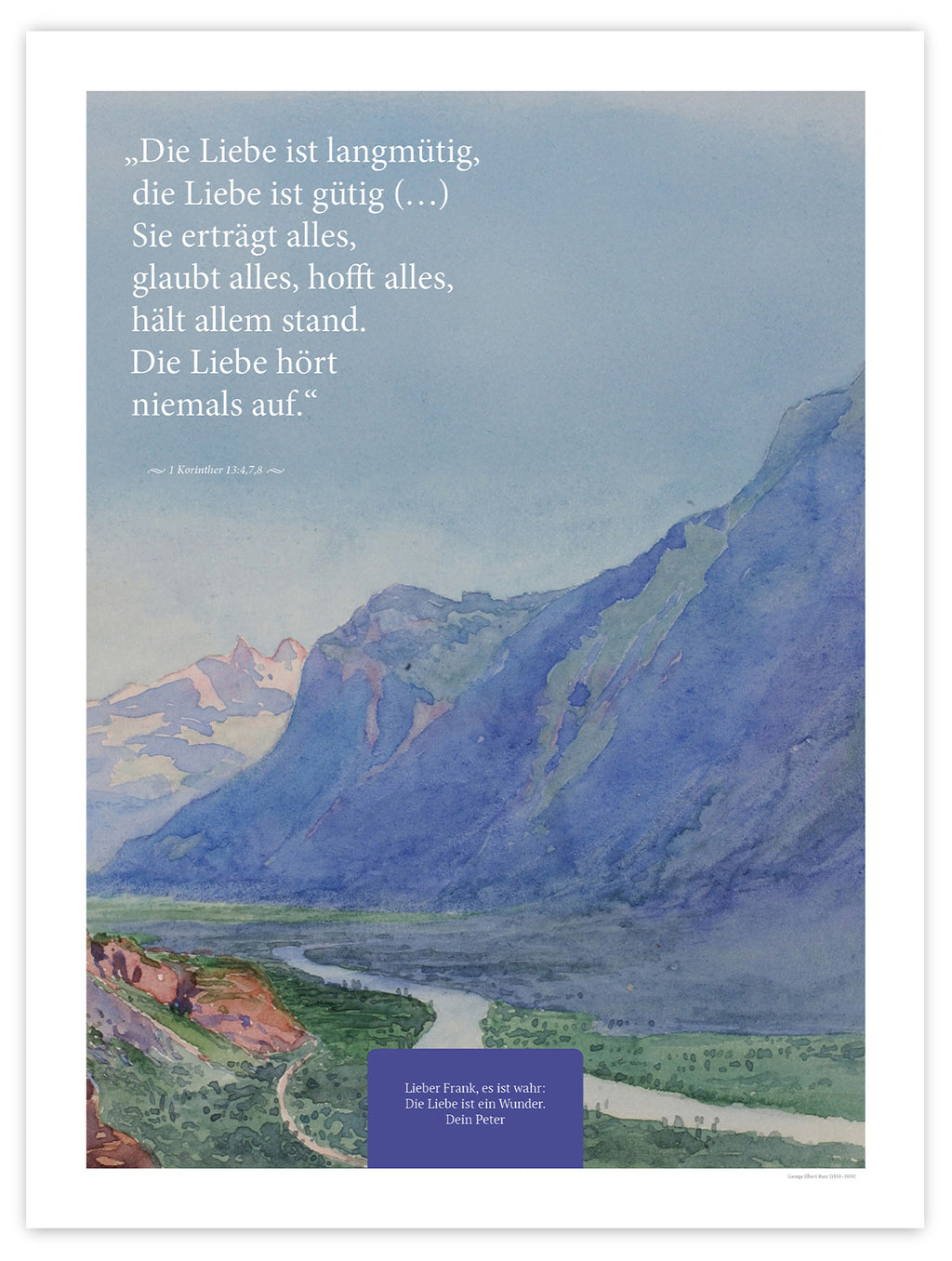 Die Liebe hört niemals auf – Motiv I – Poster ohne Rahmen – Segensposter 16