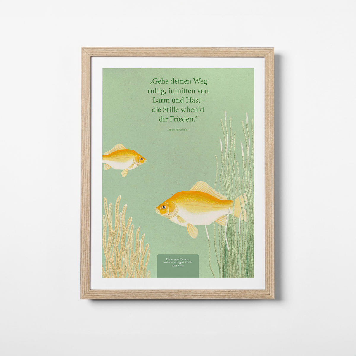 Die Stille schenkt dir Frieden – Motiv XVII – Poster mit Rahmen Eiche – Segensposter 66