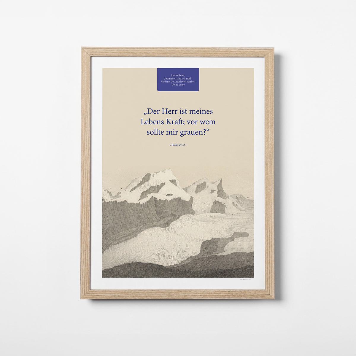 Meines Lebens Kraft – Motiv II – Poster mit Rahmen Eiche – Segensposter 29