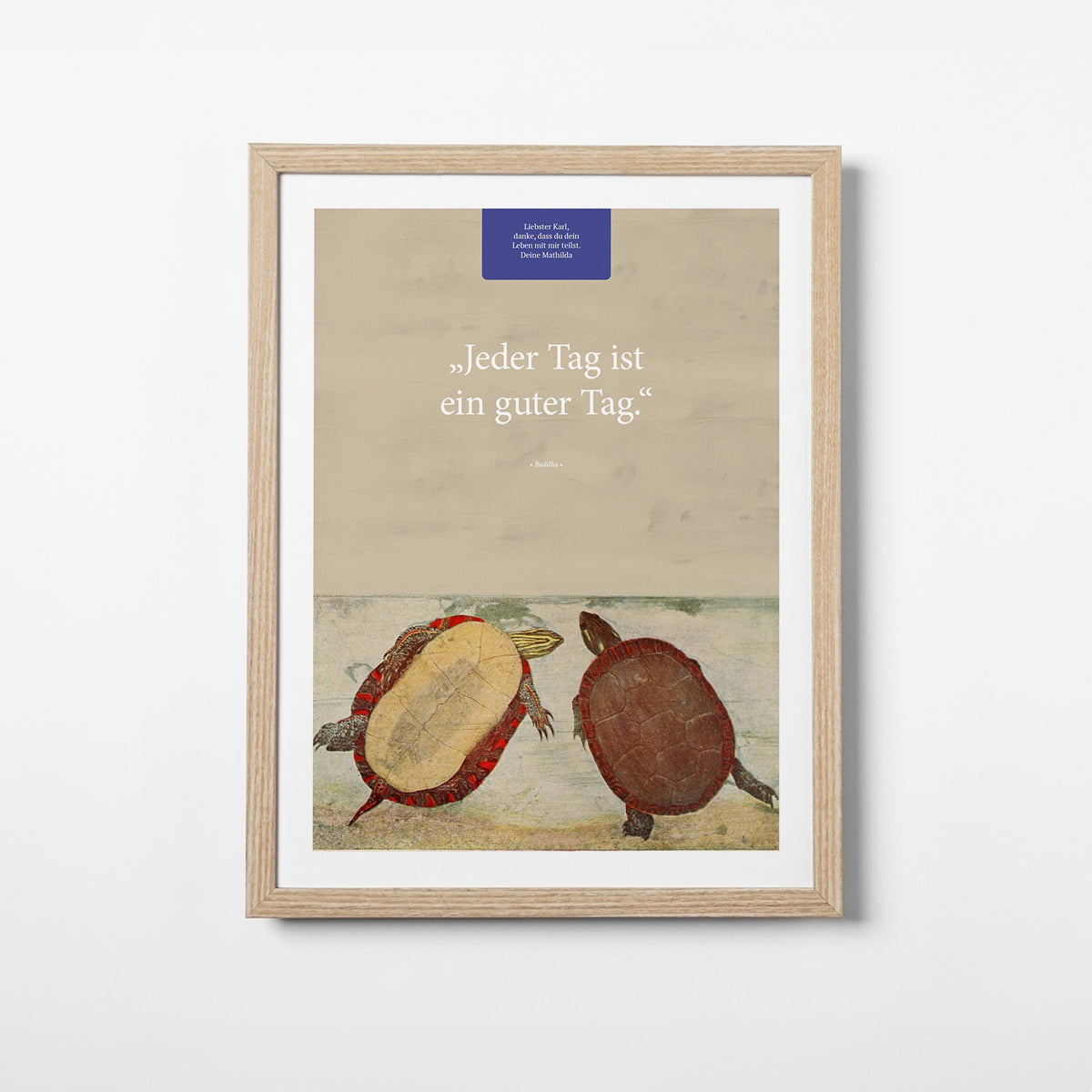 Ein guter Tag – Motiv III – Poster mit Rahmen Eiche – Segensposter 60