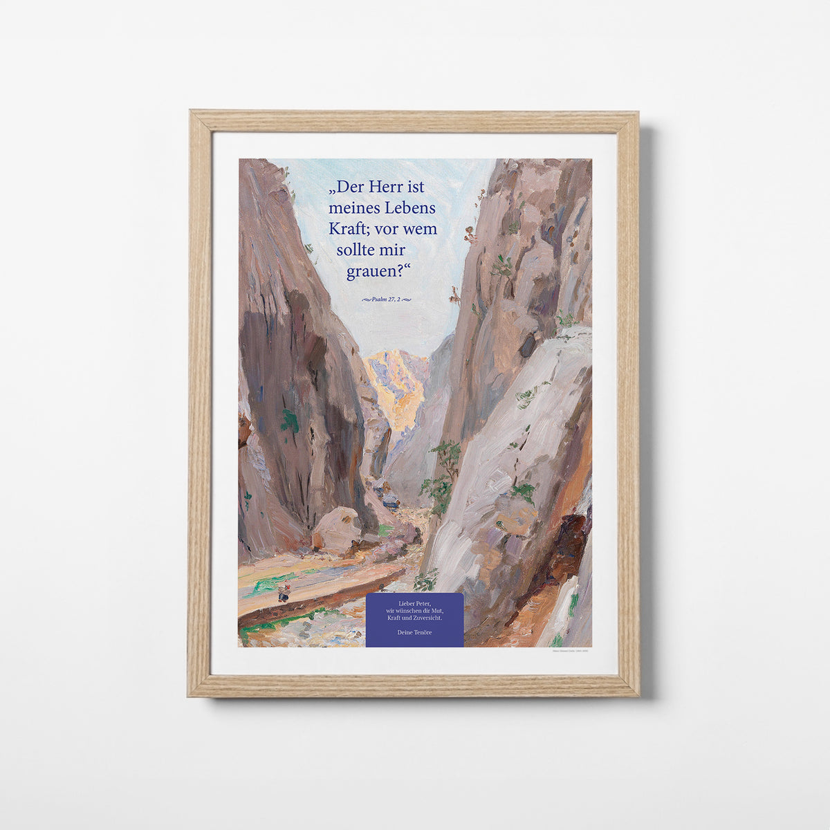 Der Herr ist meines Lebens Kraft – Motiv I – Poster mit Rahmen Eiche – Segensposter 14