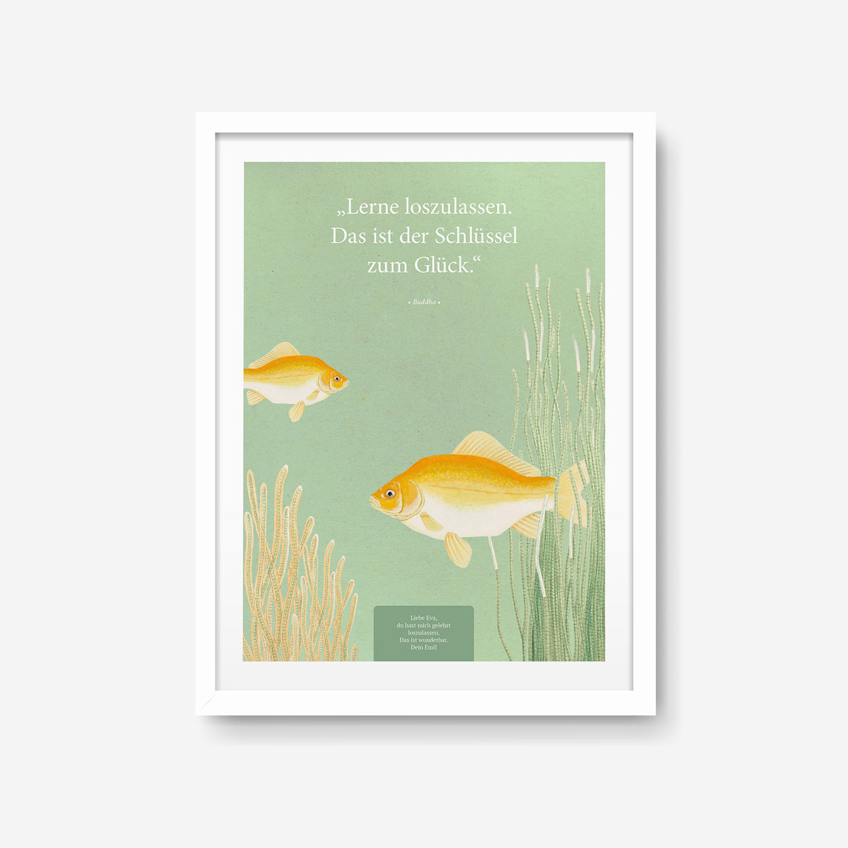 Der Schlüssel zum Glück – Motiv V – Poster mit Rahmen Weiß – Segensposter 68