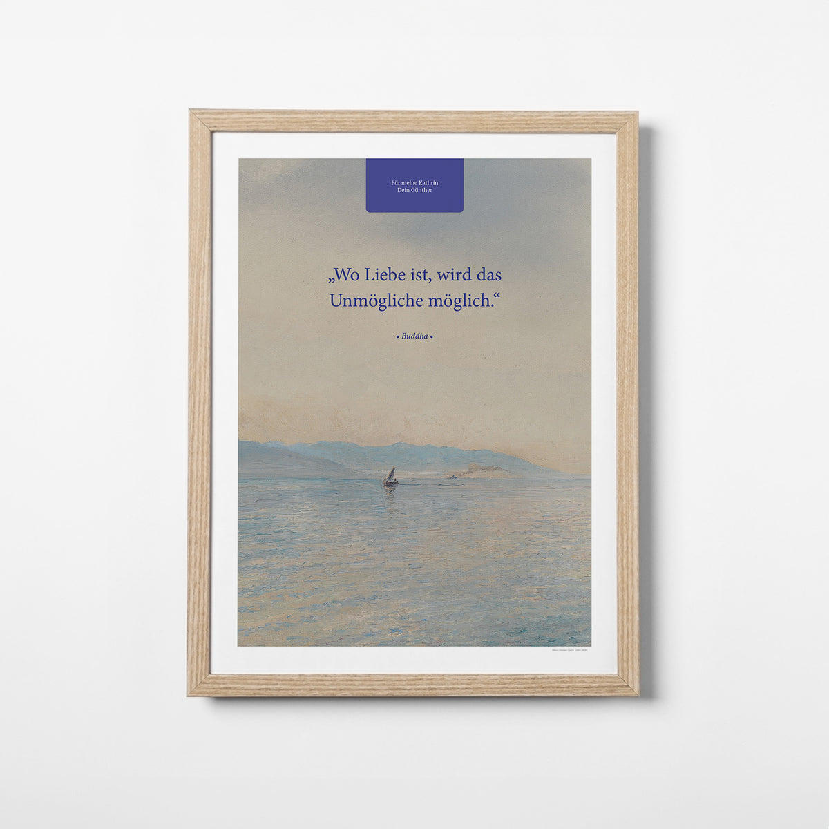 Wo Liebe ist – Motiv III – Poster mit Rahmen Eiche – Segensposter 37