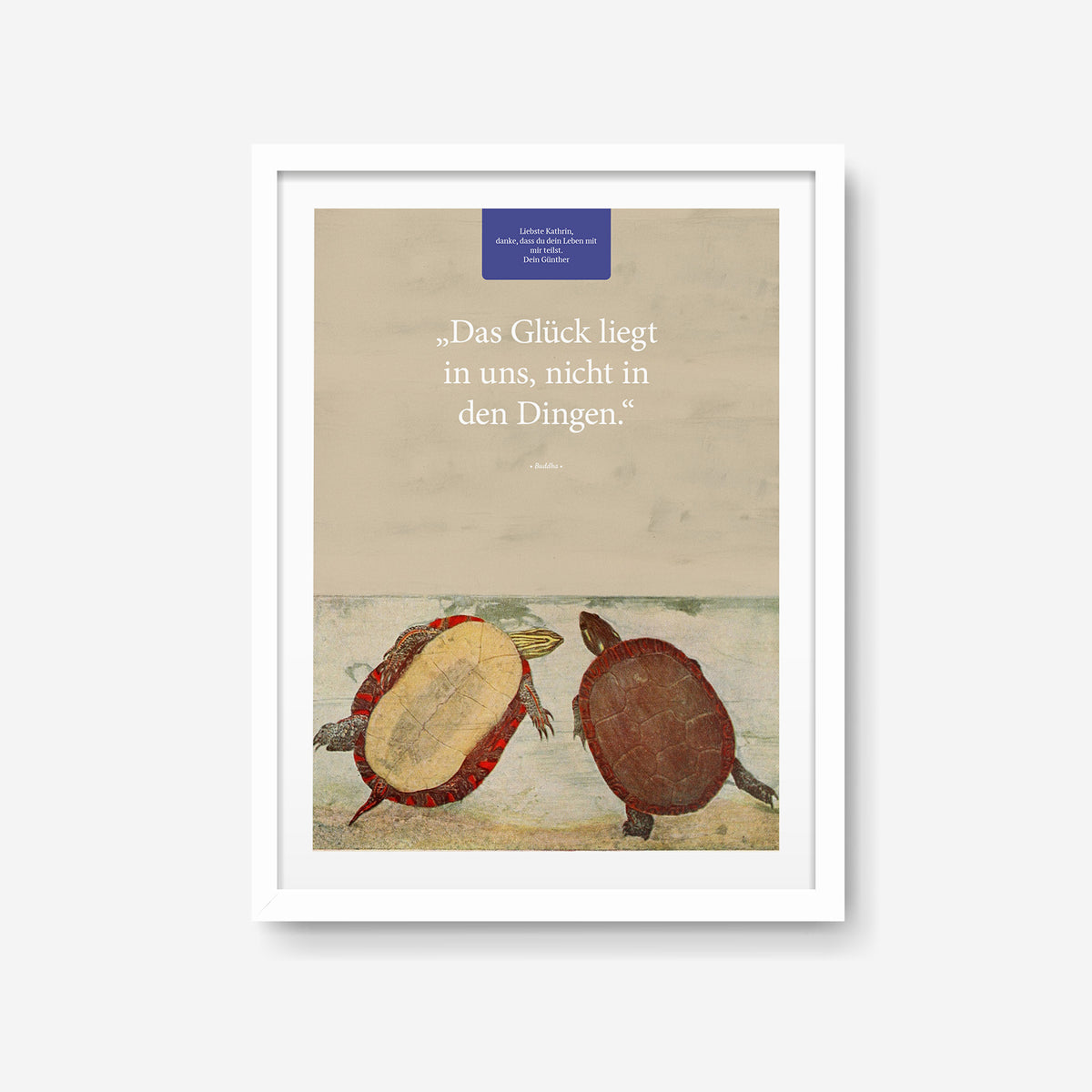 Das Glück liegt in uns – Motiv II – Poster mit Rahmen Weiß – Segensposter 58