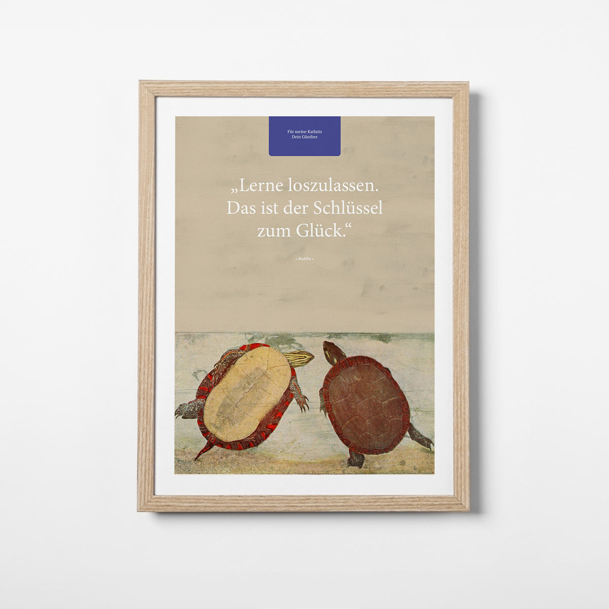 Der Schlüssel zum Glück – Motiv IV – Poster mit Rahmen Eiche – Segensposter 59
