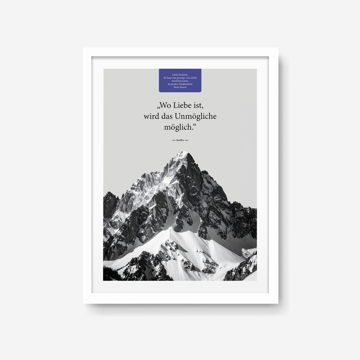 Wo Liebe ist – Motiv IX – Poster mit Rahmen Weiß – Segensposter 71