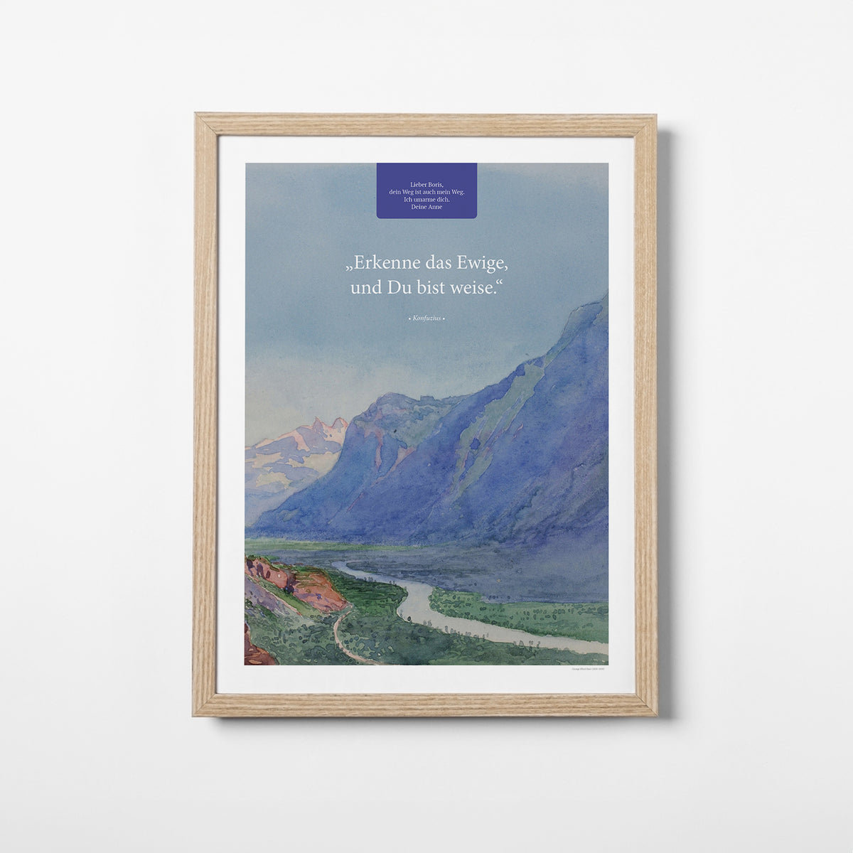 Erkenne das Ewige – Motiv I – Poster mit Rahmen Eiche – Segensposter 20